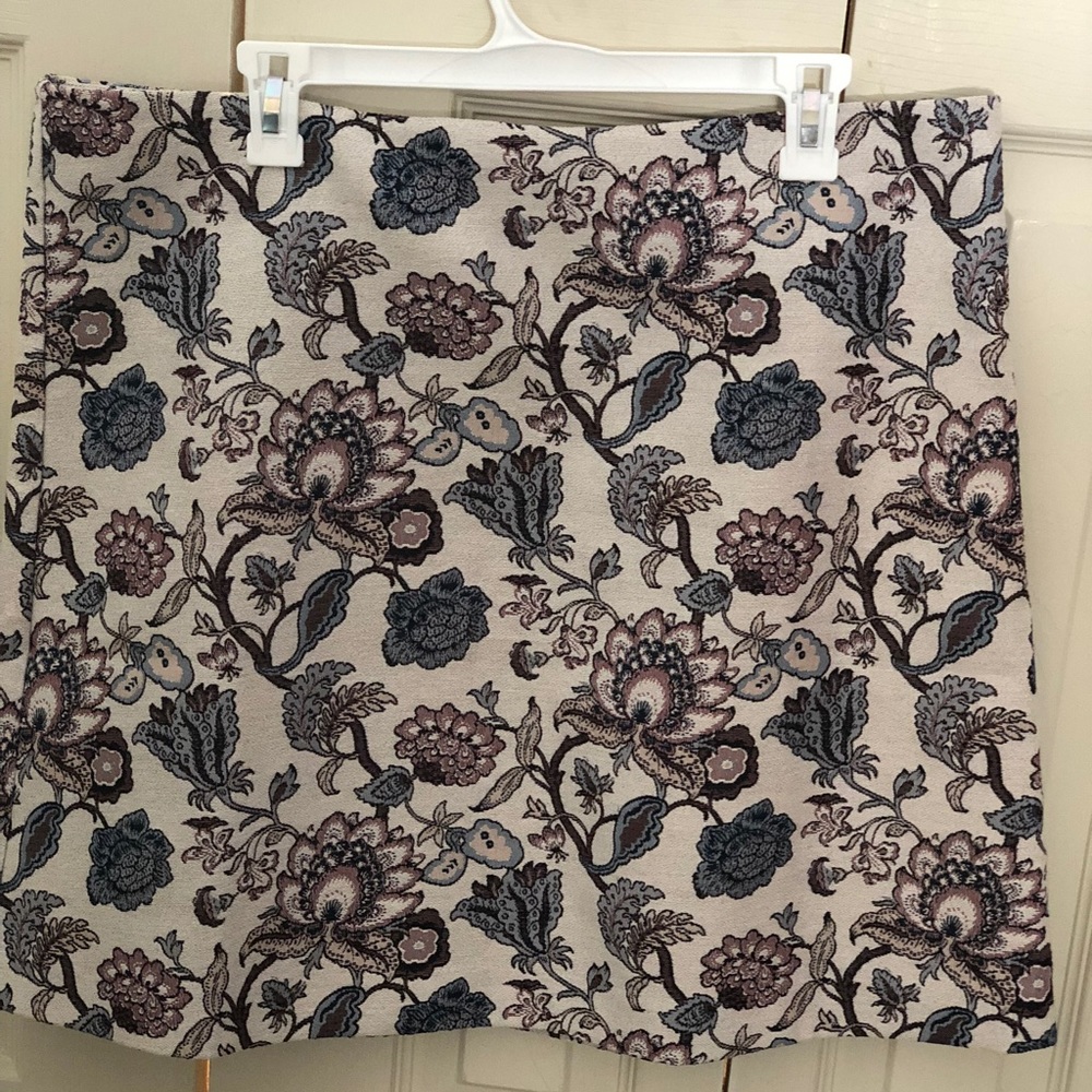 Neutral and Cream Colored Floral Skirt